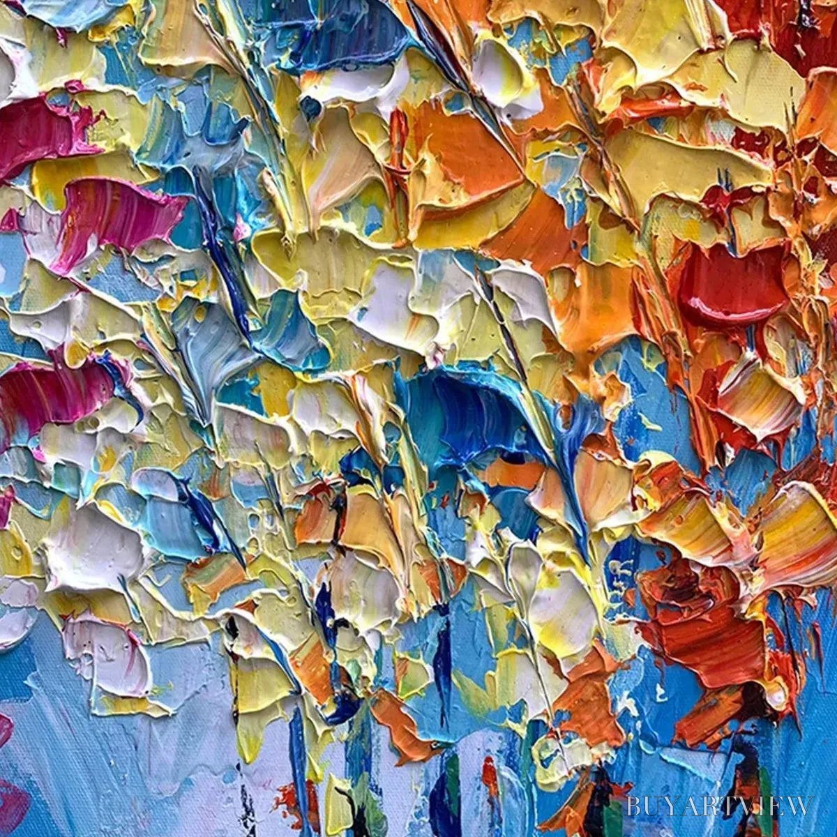 ARTOVITAS Autumn Walk – Textured Impasto Painting of a Couple Walking in an Autumn Forest - image 2
