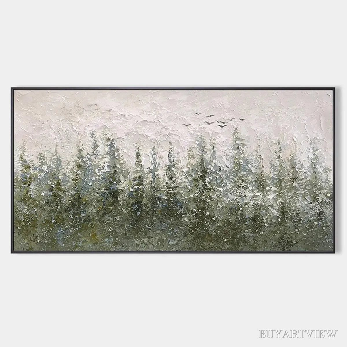 ARTOVITAS Misty Forest – Textured Atmospheric Forest Landscape Painting - image 1