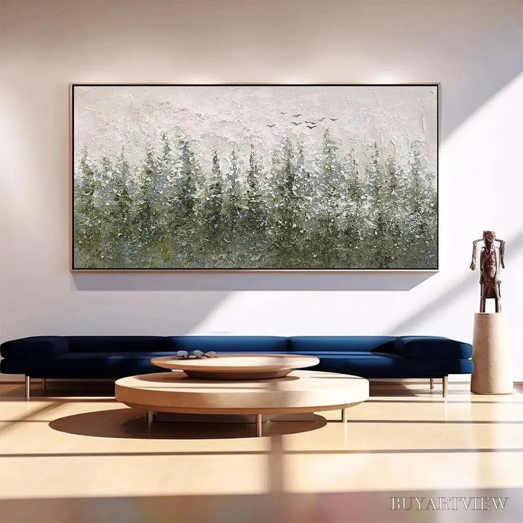 ARTOVITAS Misty Forest – Textured Atmospheric Forest Landscape Painting - image 2