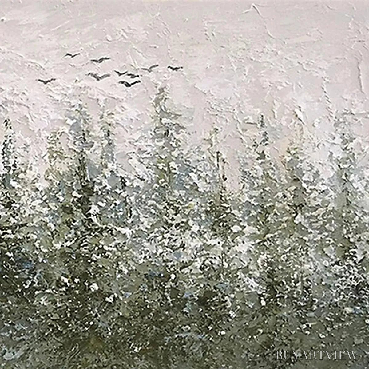 ARTOVITAS Misty Forest – Textured Atmospheric Forest Landscape Painting - image 3