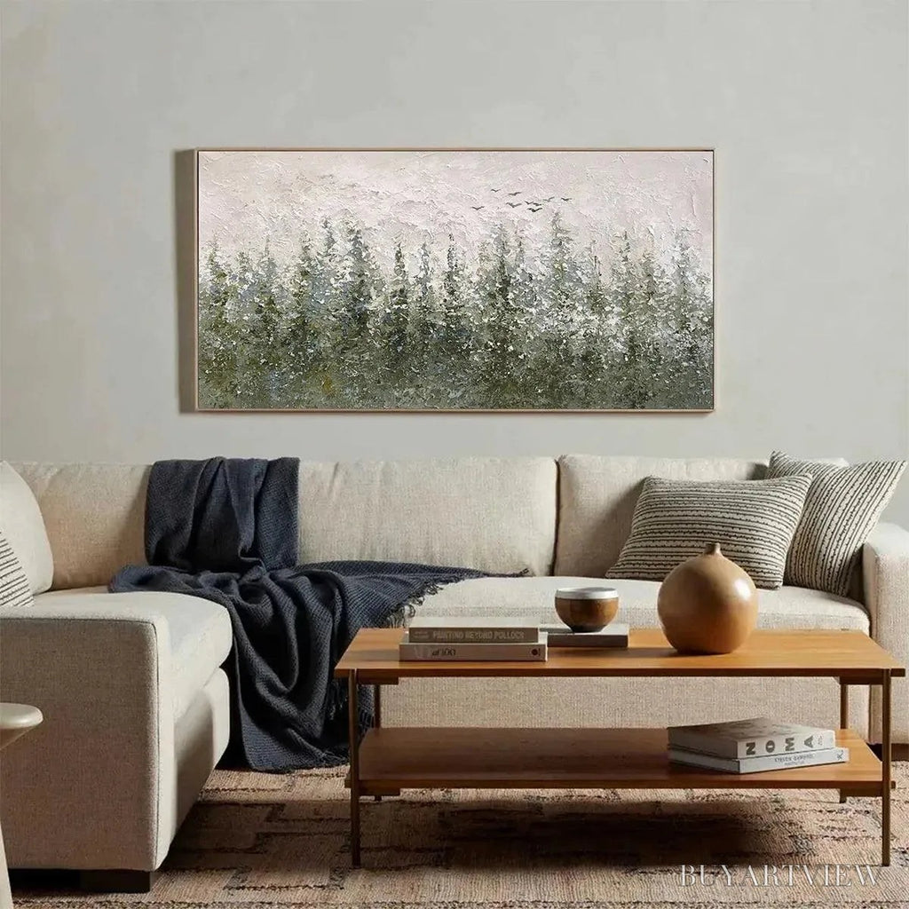 ARTOVITAS Misty Forest – Textured Atmospheric Forest Landscape Painting - image 4