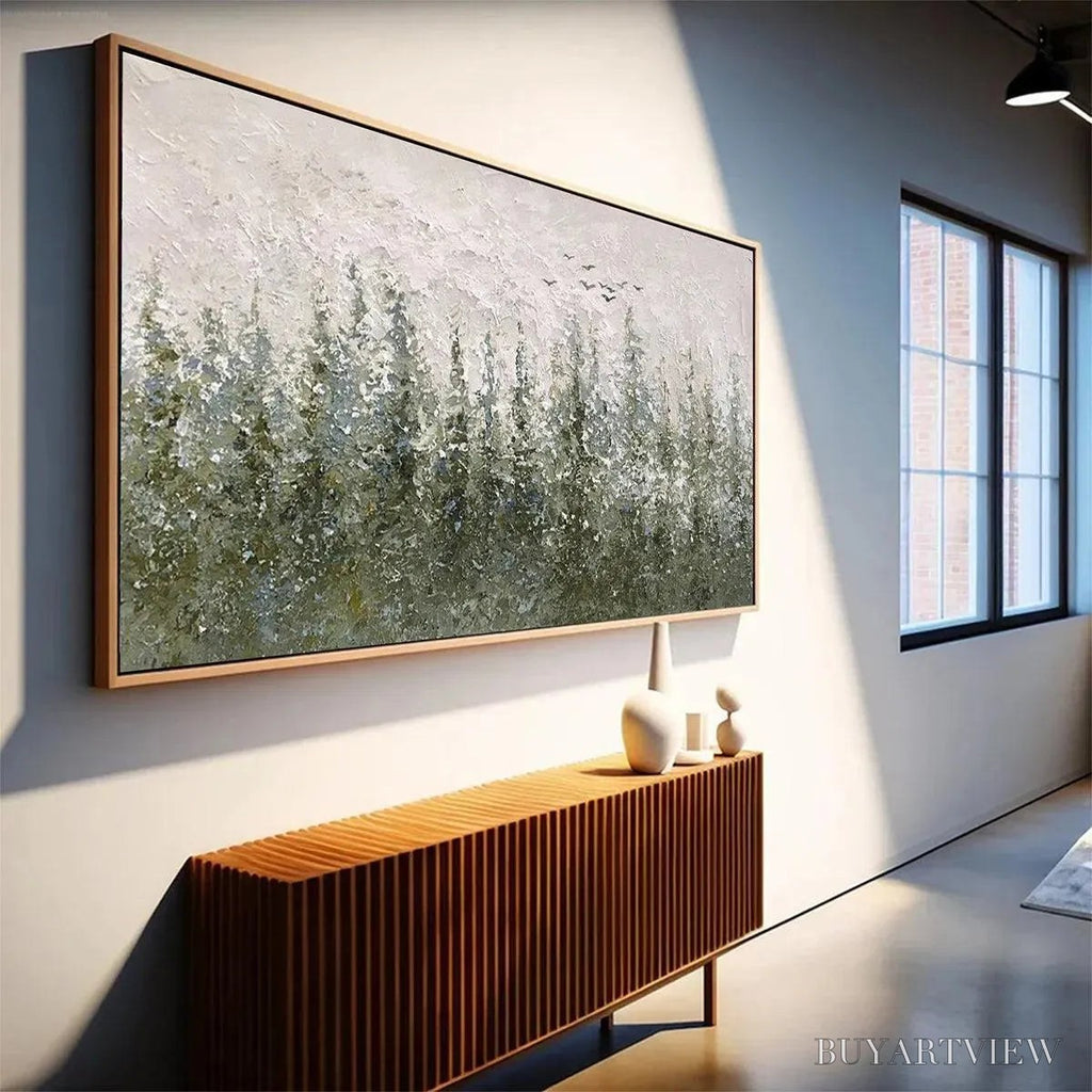 ARTOVITAS Misty Forest – Textured Atmospheric Forest Landscape Painting - image 6