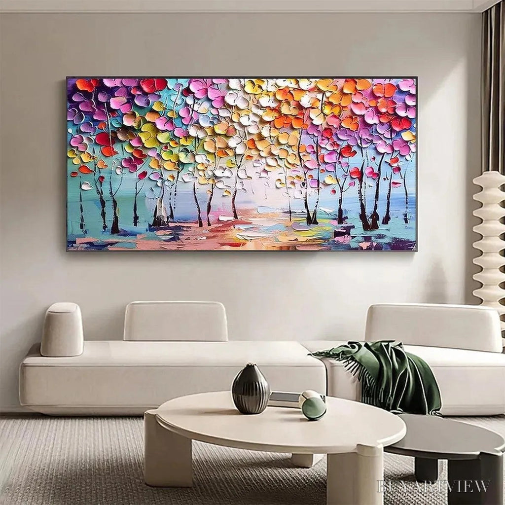 ARTOVITAS Enchanted Forest – Textured Impasto Forest Painting in Vibrant Colors - image 2