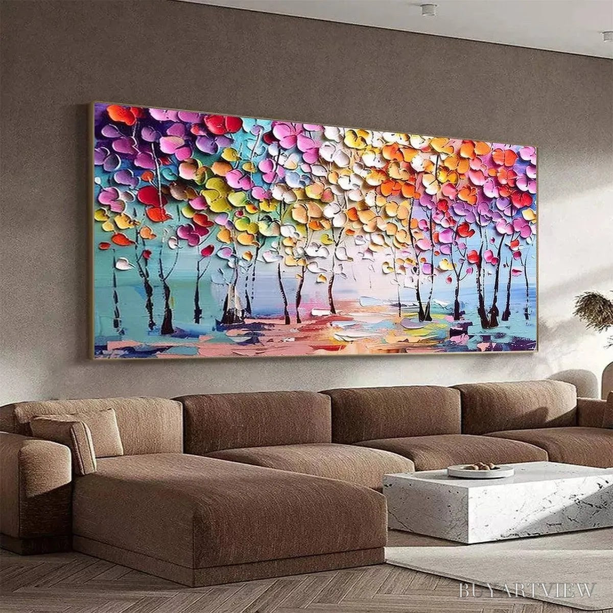 ARTOVITAS Enchanted Forest – Textured Impasto Forest Painting in Vibrant Colors - image 4