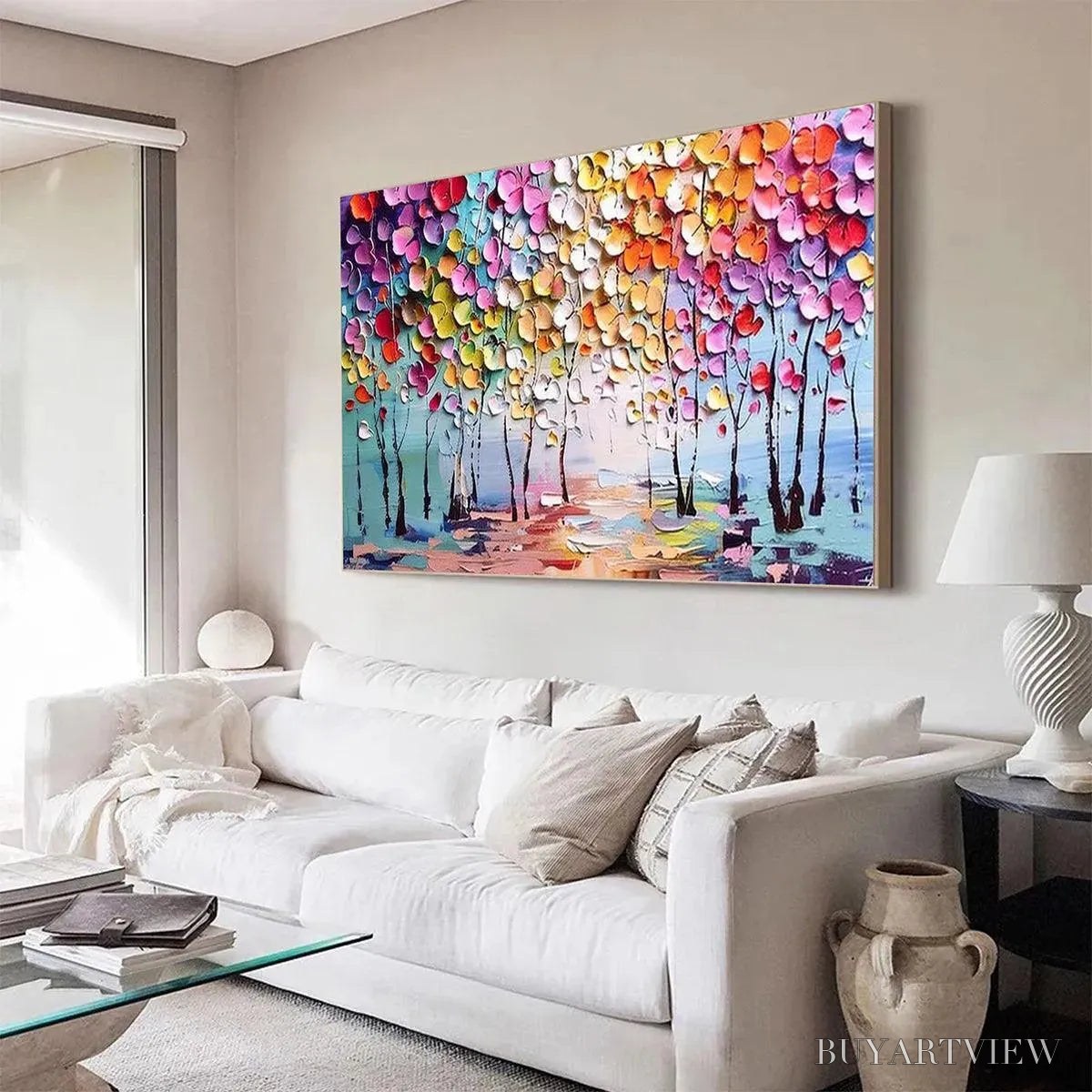 ARTOVITAS Enchanted Forest – Textured Impasto Forest Painting in Vibrant Colors - image 5