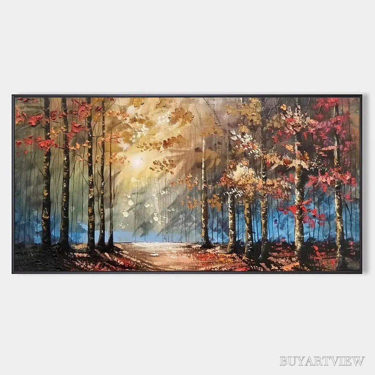 ARTOVITAS Autumn Trail – Textured Autumn Forest Landscape Painting - image 1