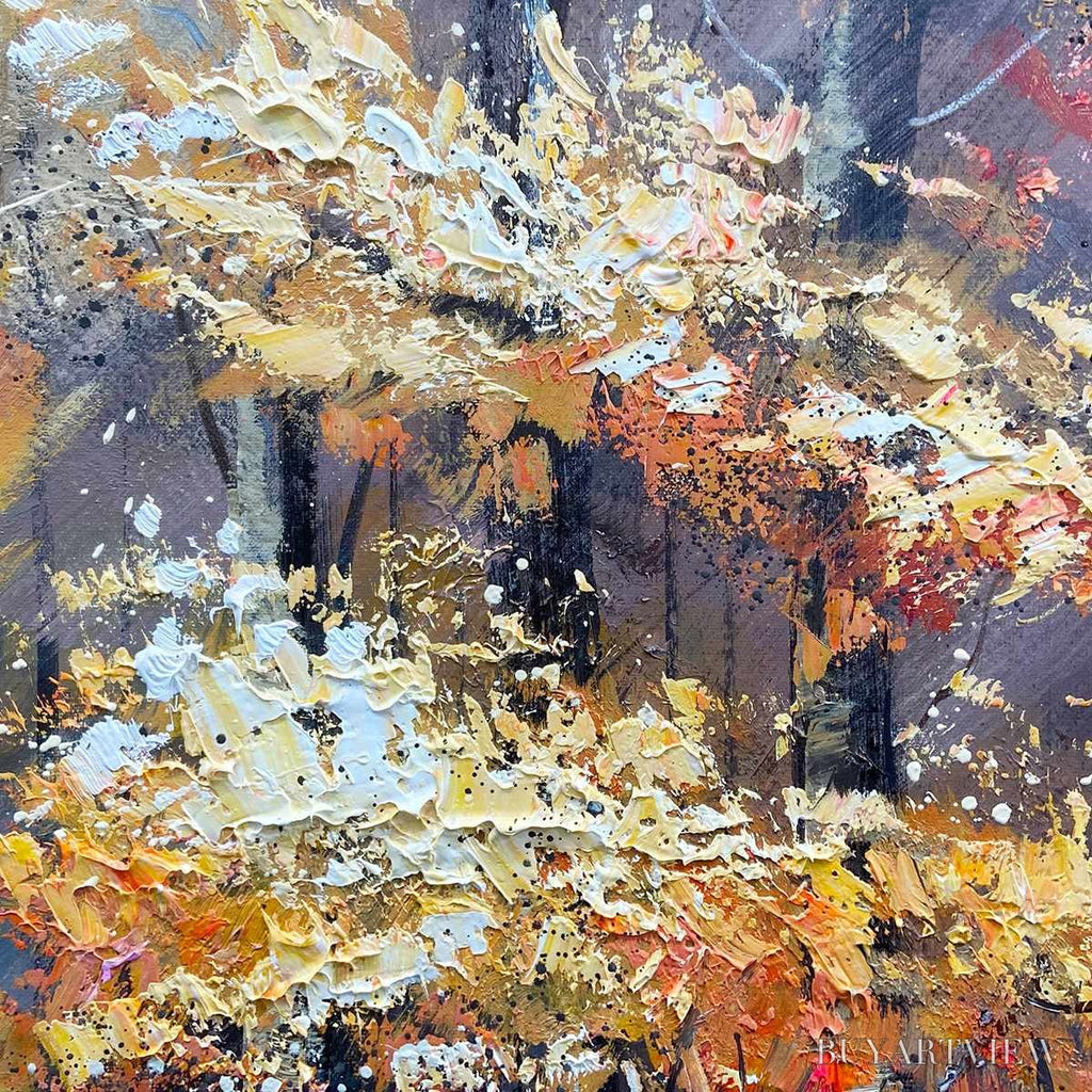 ARTOVITAS Autumn Trail – Textured Autumn Forest Landscape Painting - image 3