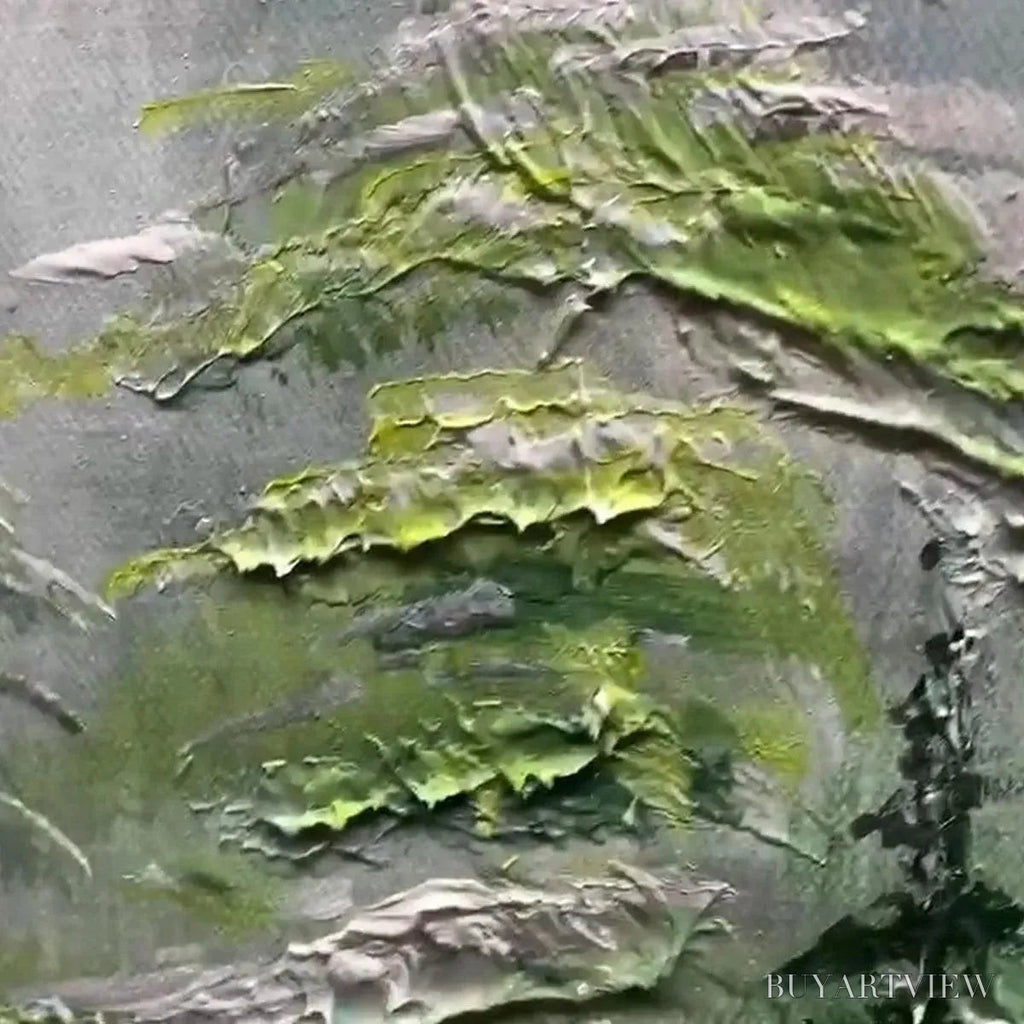 ARTOVITAS Emerald Forest – Textured Atmospheric Forest Landscape Painting - image 6