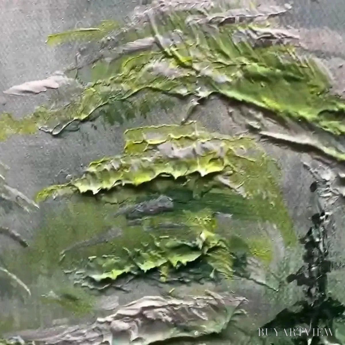 ARTOVITAS Emerald Forest – Textured Atmospheric Forest Landscape Painting - image 6