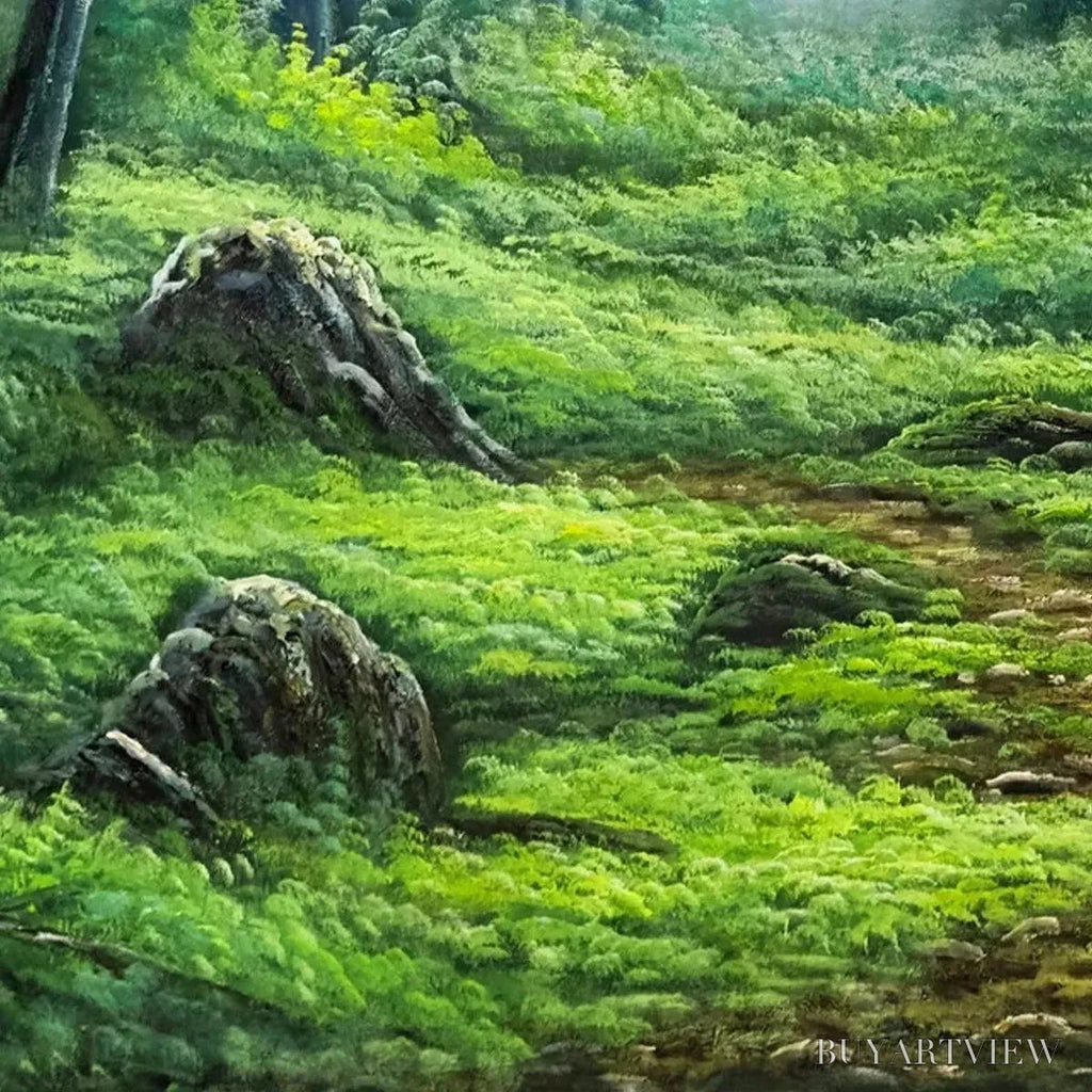 ARTOVITAS Forest Path – Panoramic Green Forest Landscape Painting - image 3