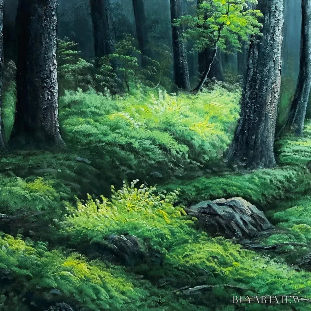 ARTOVITAS Forest Path – Panoramic Green Forest Landscape Painting - image 5
