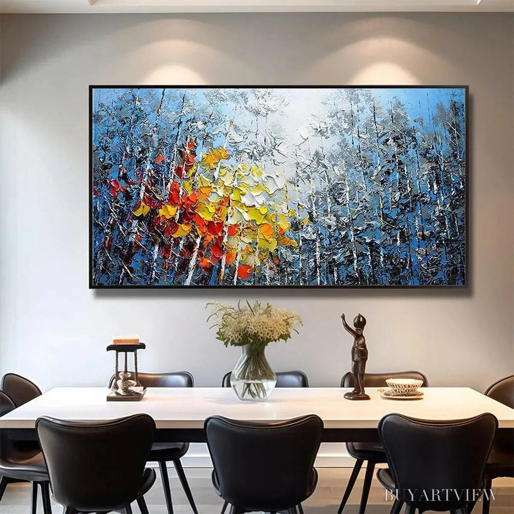 ARTOVITAS Autumn Aspen – Textured Colorful Forest Landscape Impasto Painting - image 2