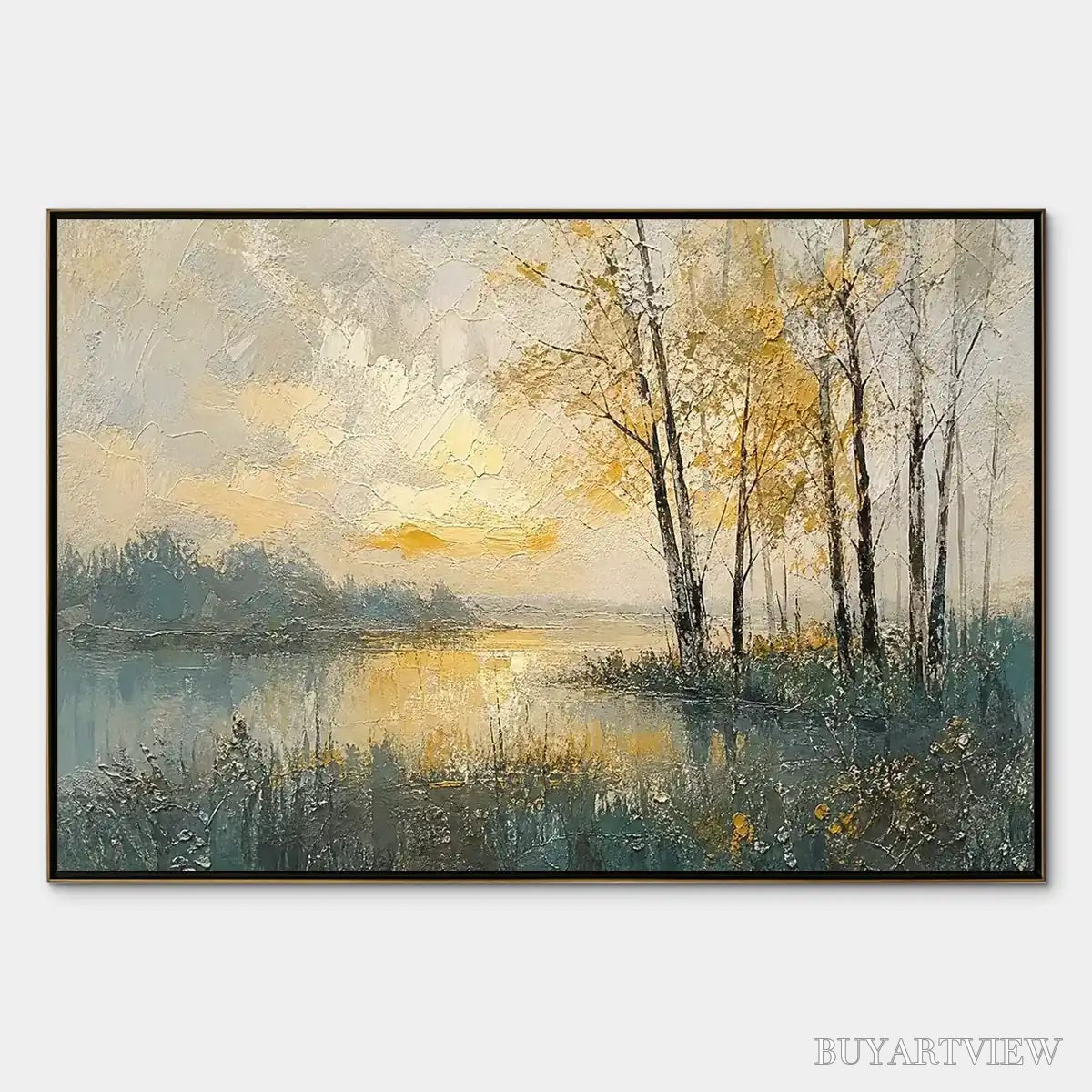 ARTOVITAS Golden Birch Lake – Golden Lake Birch Landscape - image 1