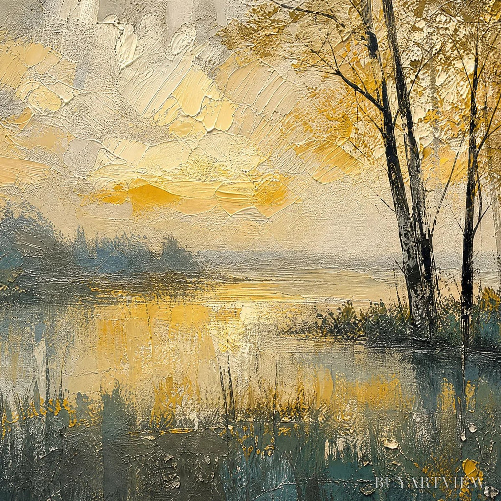 ARTOVITAS Golden Birch Lake – Golden Lake Birch Landscape - image 3