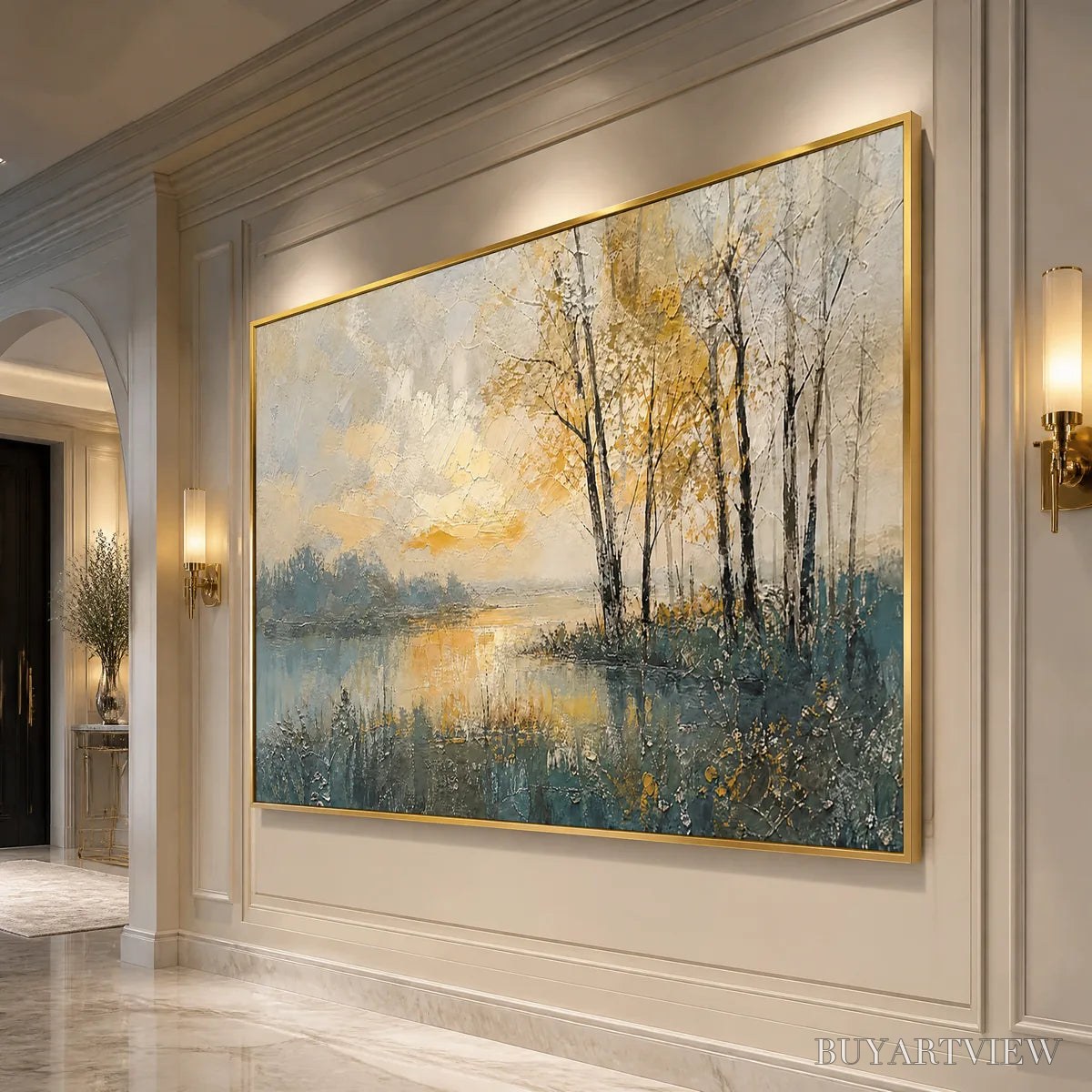 ARTOVITAS Golden Birch Lake – Golden Lake Birch Landscape - image 4