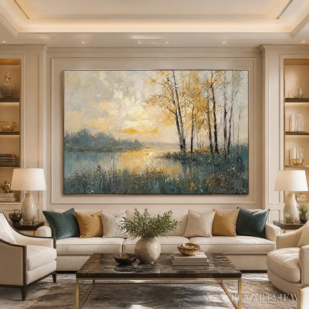 ARTOVITAS Golden Birch Lake – Golden Lake Birch Landscape - image 5