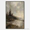 ARTOVITAS Tarnished Lake – Moody Lake Landscape Painting - image 1