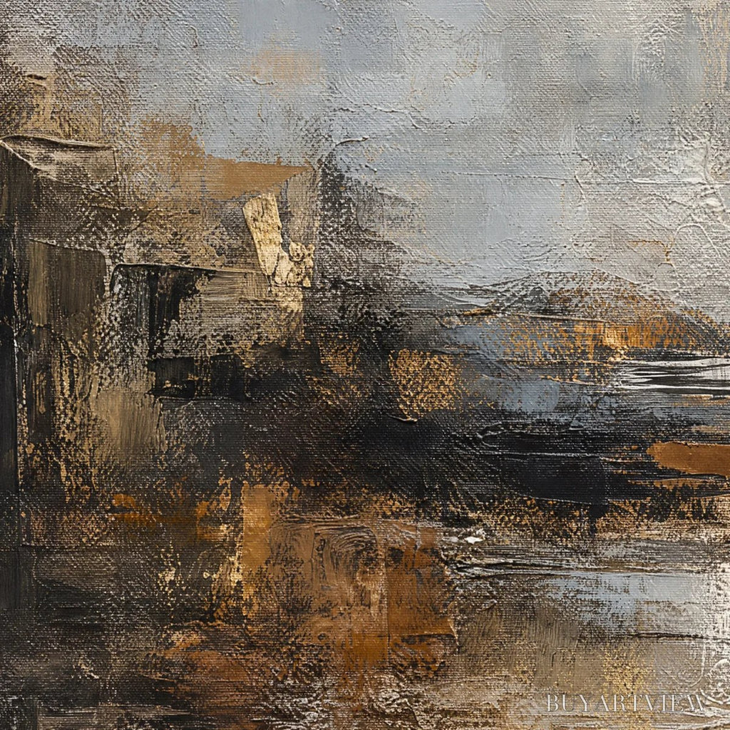 ARTOVITAS Mist Over Lake – Misty Abstract Lake Painting - image 3