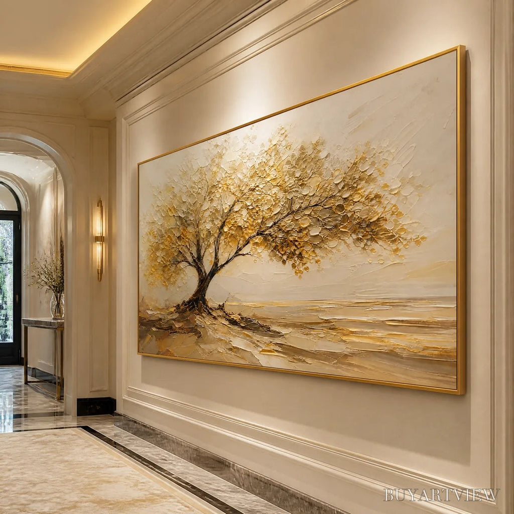ARTOVITAS Solitary Sand Tree – Beige Lone Tree Landscape - image 4
