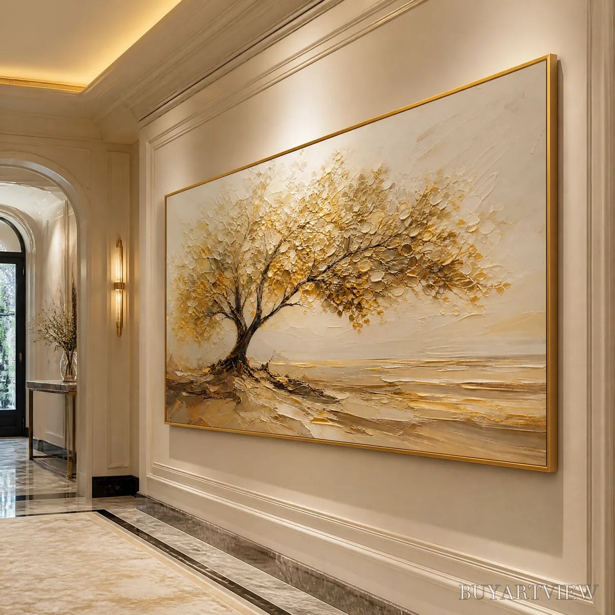 ARTOVITAS Solitary Sand Tree – Beige Lone Tree Landscape - image 4