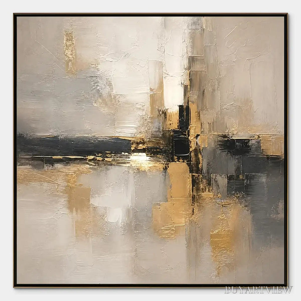 ARTOVITAS Golden Haze – Golden Mist Abstract Landscape - image 1