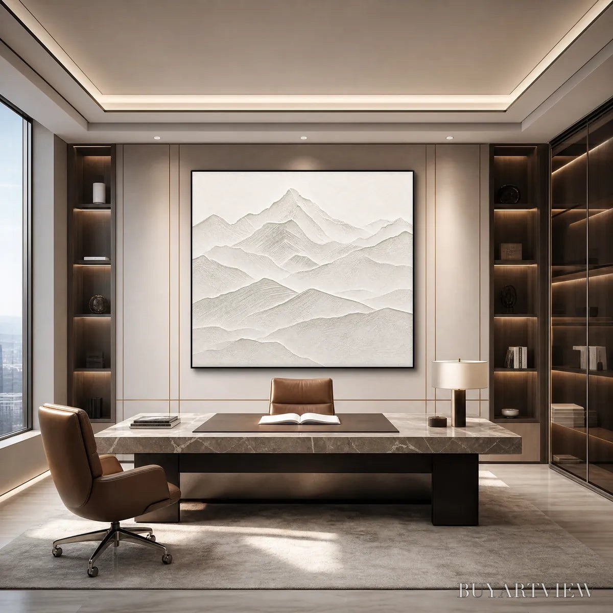 ARTOVITAS Zenith – Textured Minimalist Mountainscape in Wabi Sabi Style - image 2