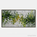 ARTOVITAS Verdant – Textured Green and White Abstract Impasto Painting - image 1