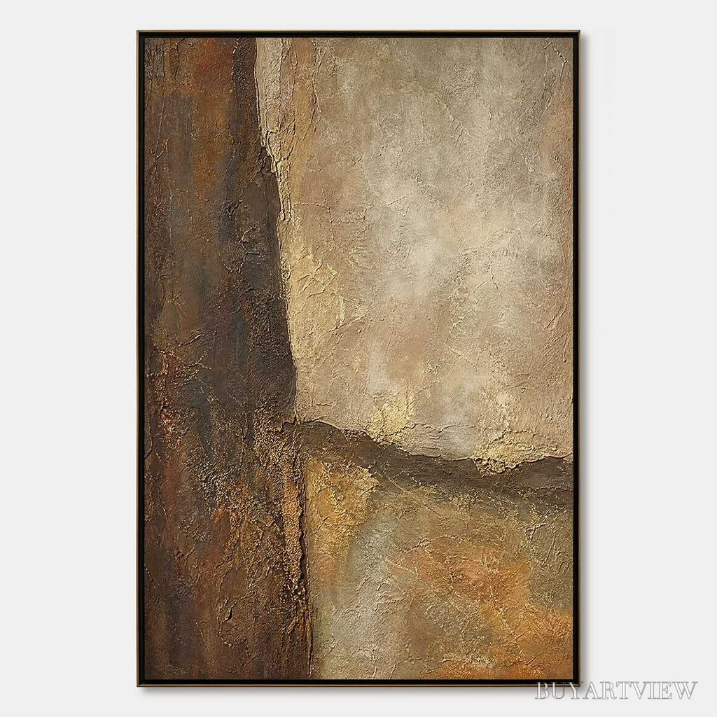 ARTOVITAS Earth'S Embrace – Large Textured Earth Tone Abstract - image 1