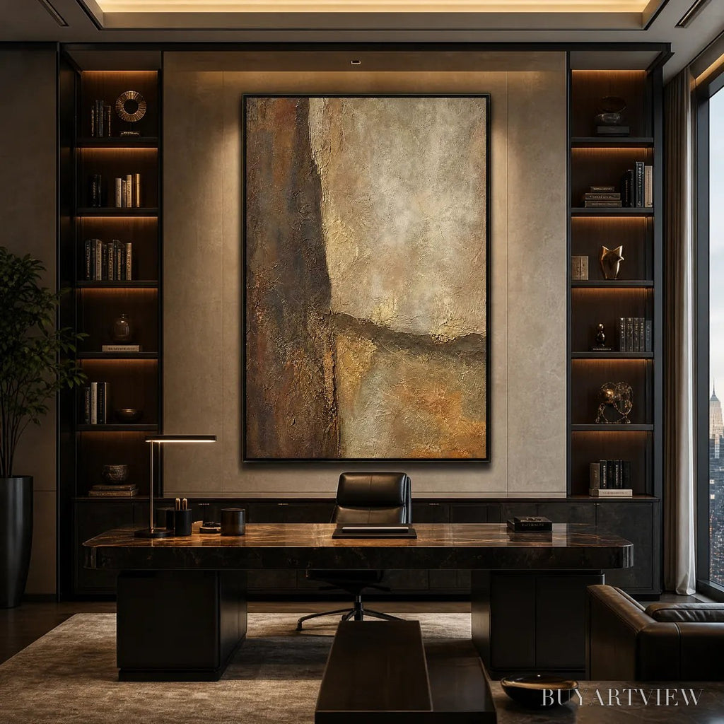 ARTOVITAS Earth'S Embrace – Large Textured Earth Tone Abstract - image 2