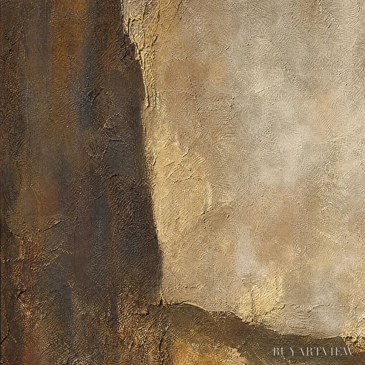ARTOVITAS Earth'S Embrace – Large Textured Earth Tone Abstract - image 3