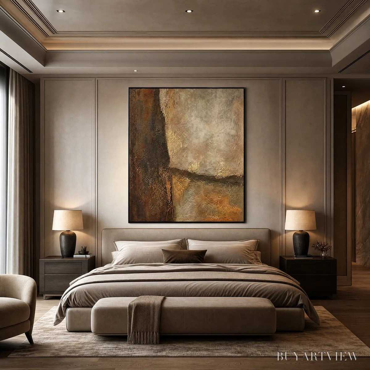 ARTOVITAS Earth'S Embrace – Large Textured Earth Tone Abstract - image 4
