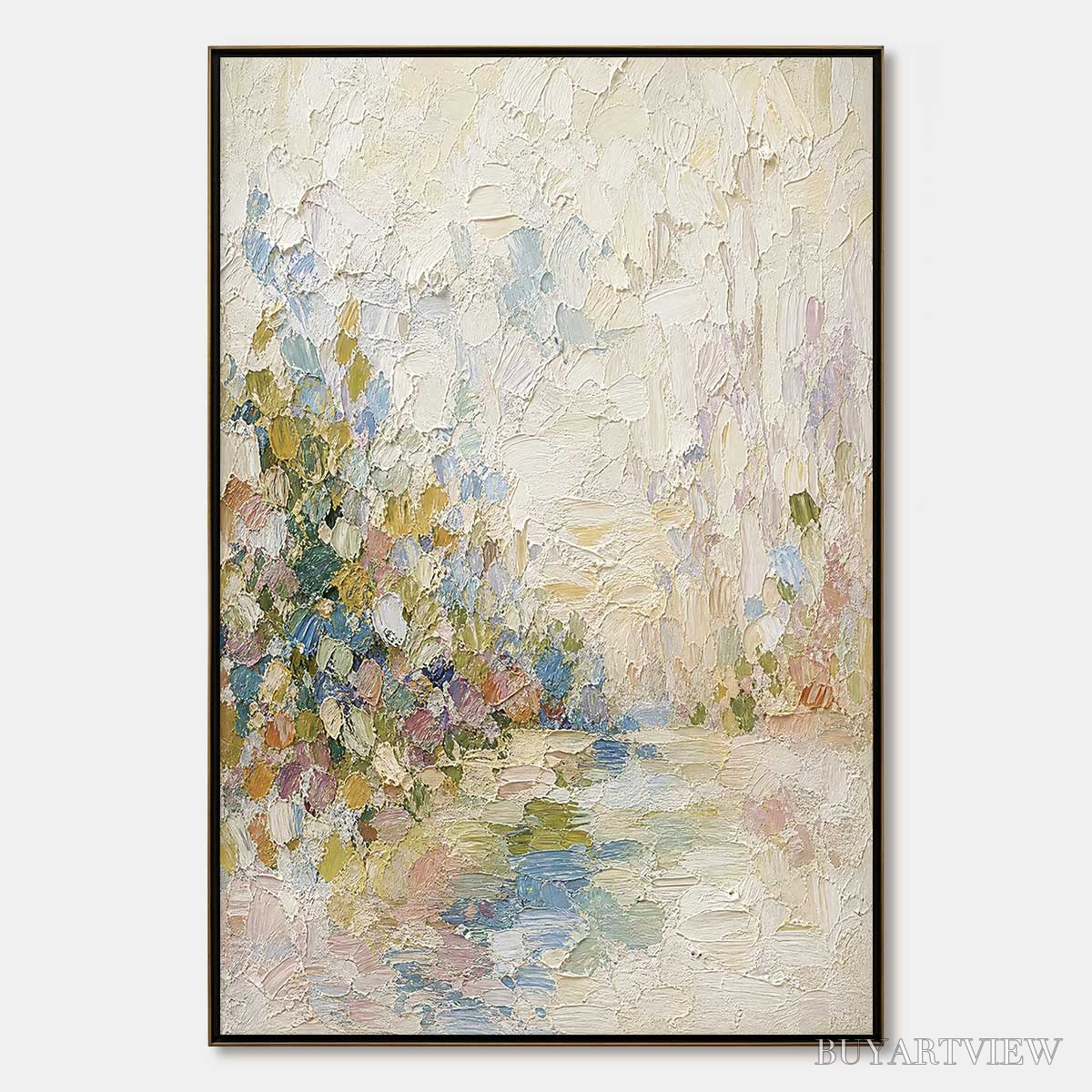 ARTOVITAS Serenity – Textured Abstract Landscape Oil Painting - image 1