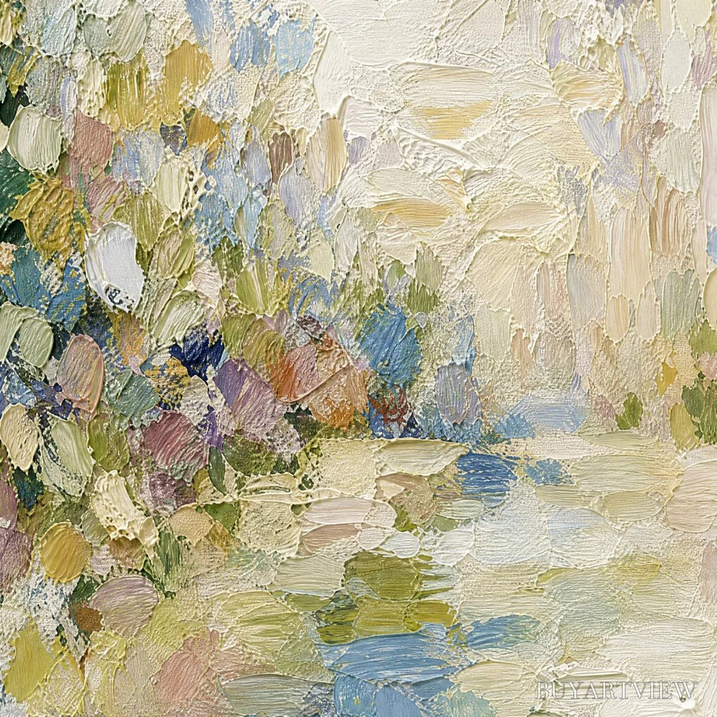 ARTOVITAS Serenity – Textured Abstract Landscape Oil Painting - image 3