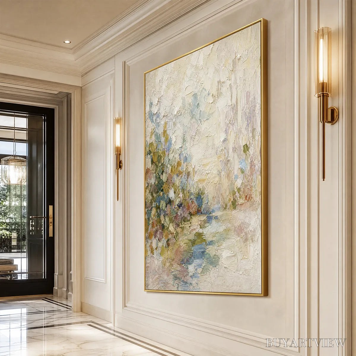 ARTOVITAS Serenity – Textured Abstract Landscape Oil Painting - image 4