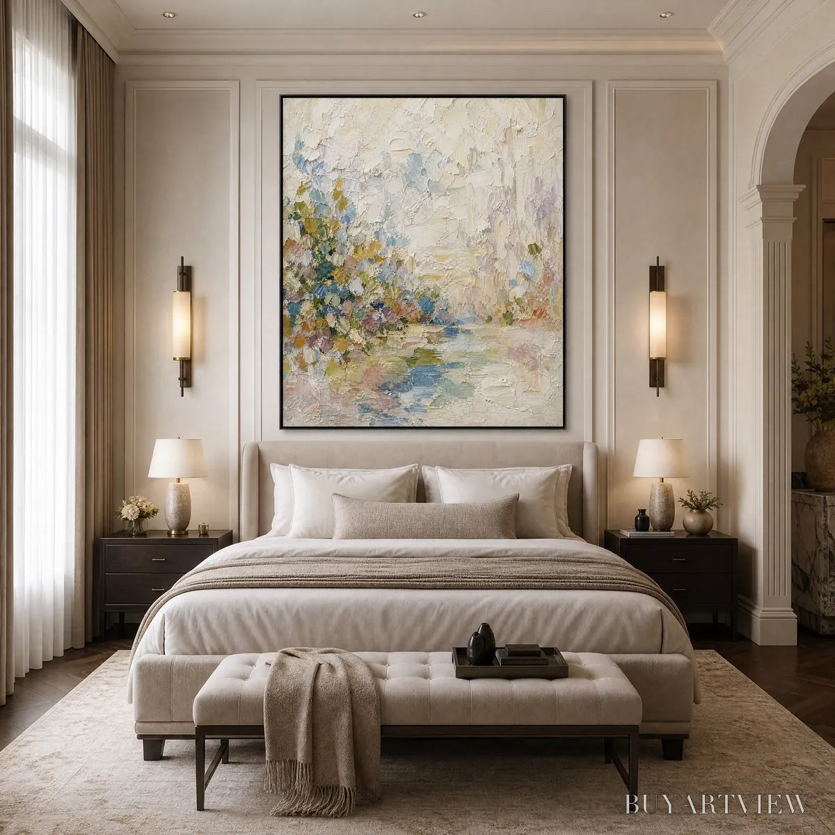 ARTOVITAS Serenity – Textured Abstract Landscape Oil Painting - image 5