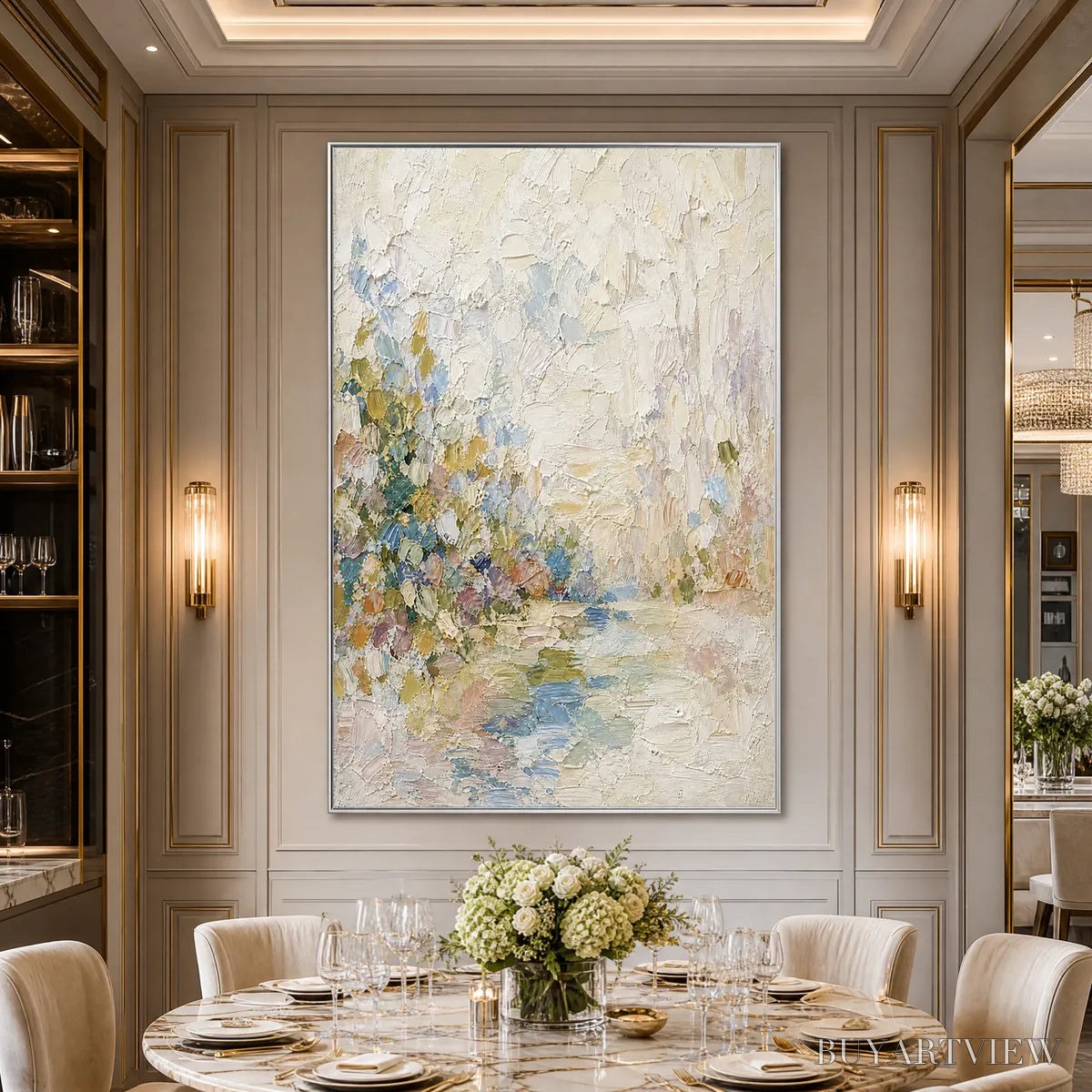 ARTOVITAS Serenity – Textured Abstract Landscape Oil Painting - image 6