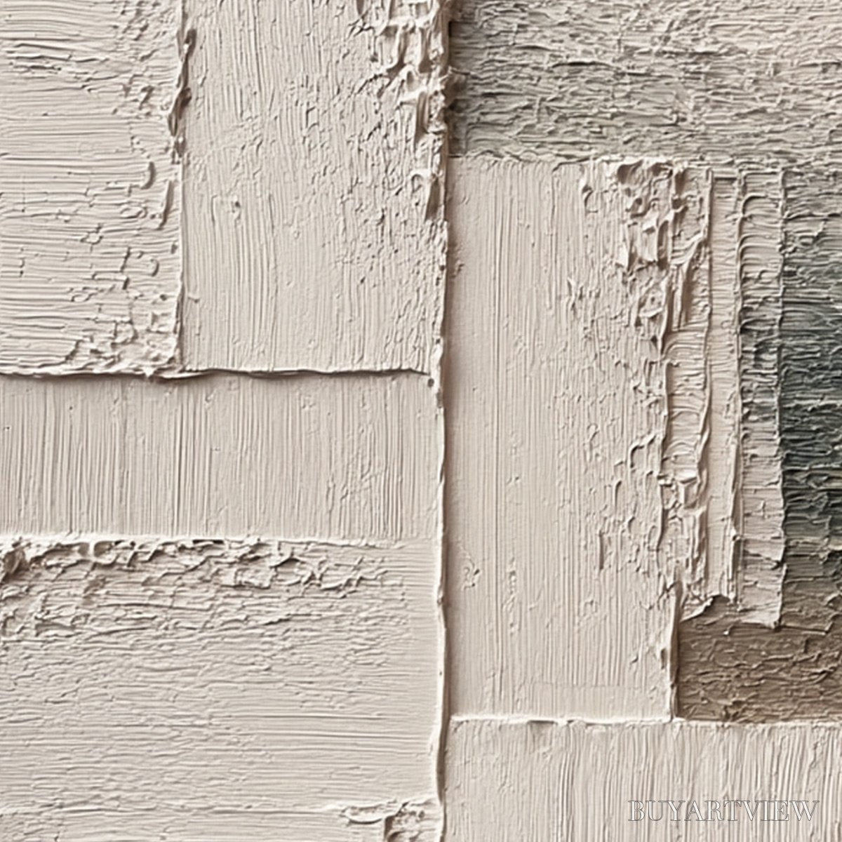 ARTOVITAS Strata – Large Horizontal Textured Wabi Sabi Abstract Painting - image 3