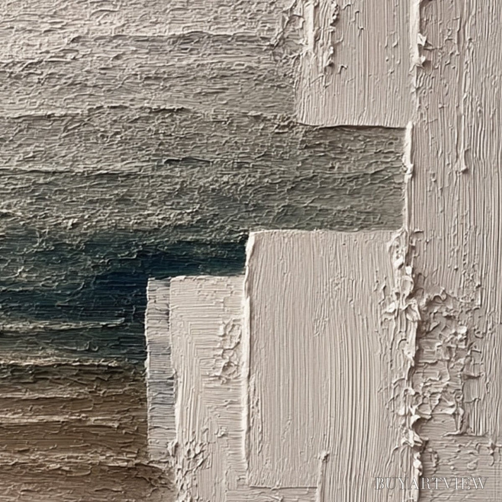 ARTOVITAS Strata – Large Horizontal Textured Wabi Sabi Abstract Painting - image 5