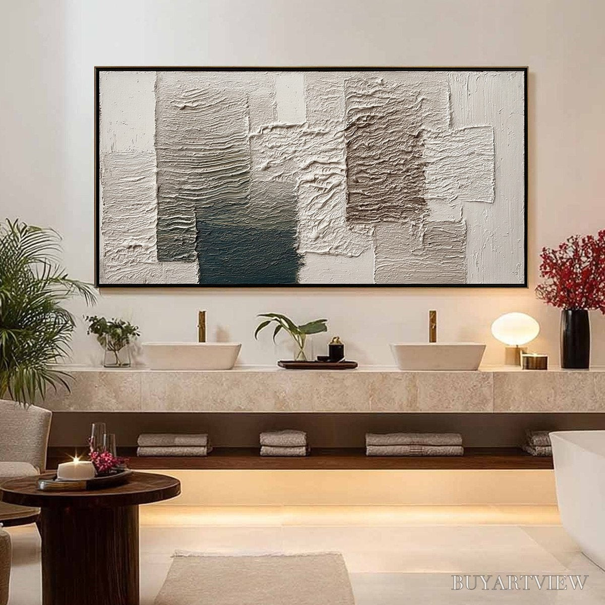 ARTOVITAS Strata – Large Textured Wabi Sabi Abstract Painting - image 4