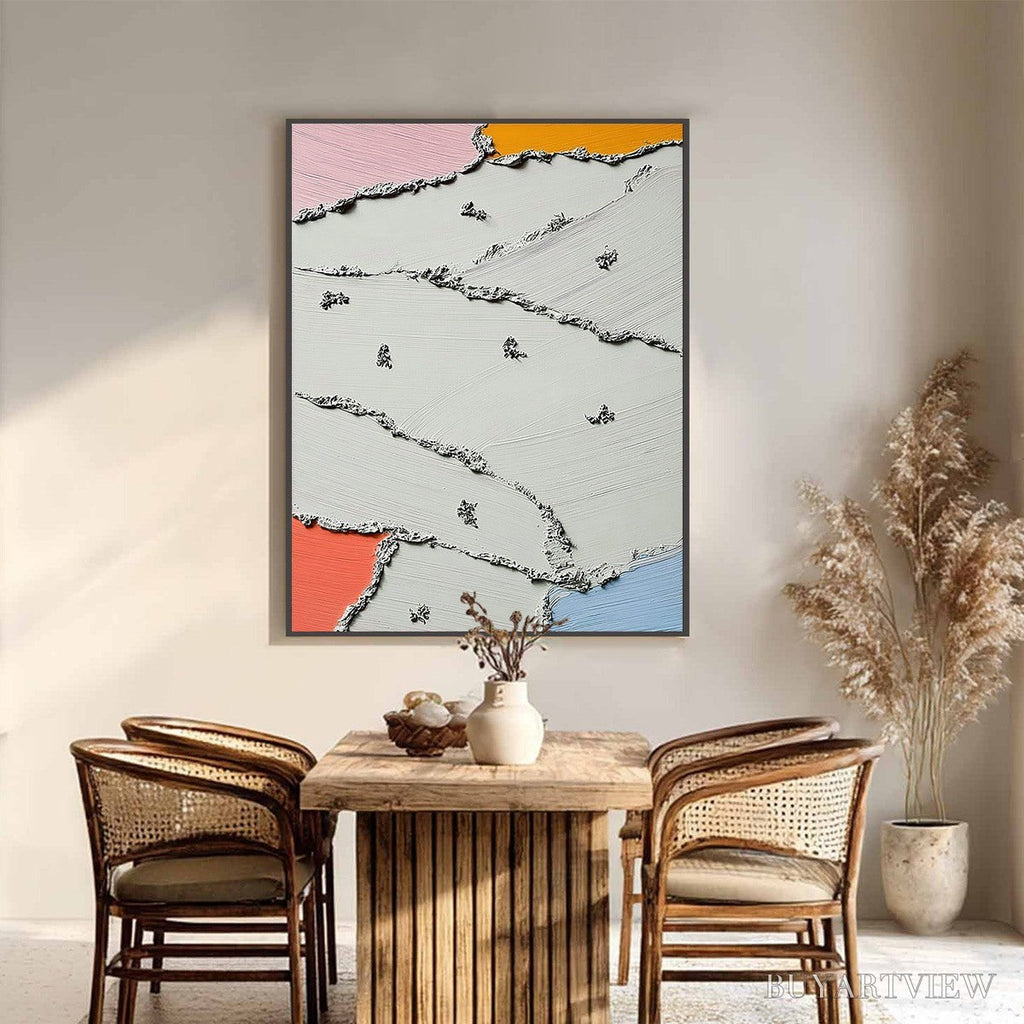 ARTOVITAS Riverbeds – Textured Abstract Painting with Minimalist Color Accents - image 2