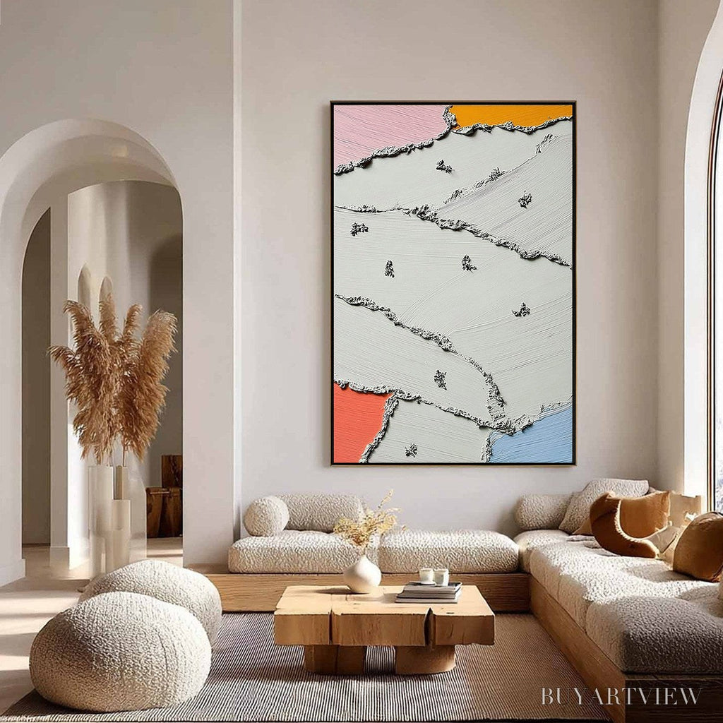 ARTOVITAS Riverbeds – Textured Abstract Painting with Minimalist Color Accents - image 4