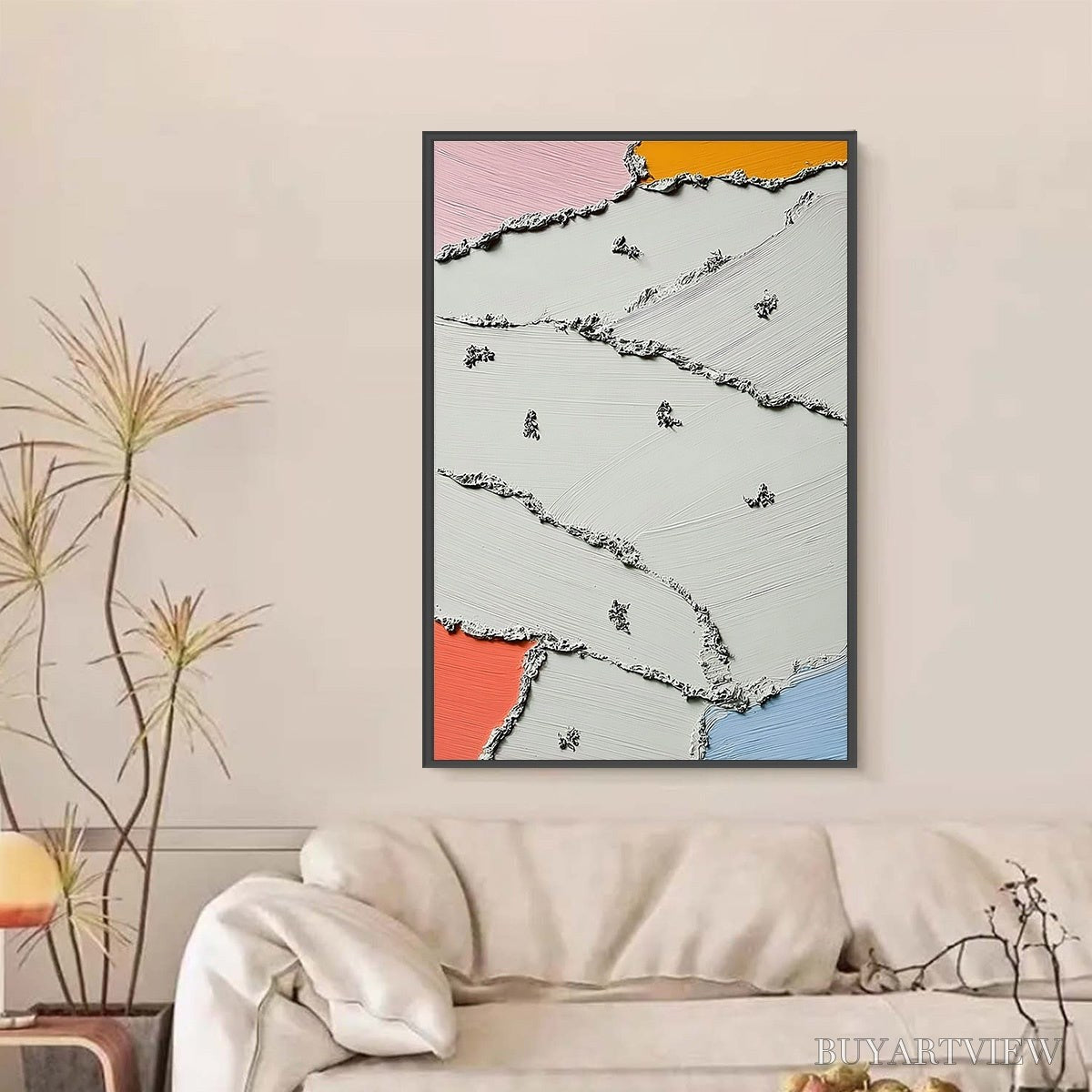 ARTOVITAS Riverbeds – Textured Abstract Painting with Minimalist Color Accents - image 6