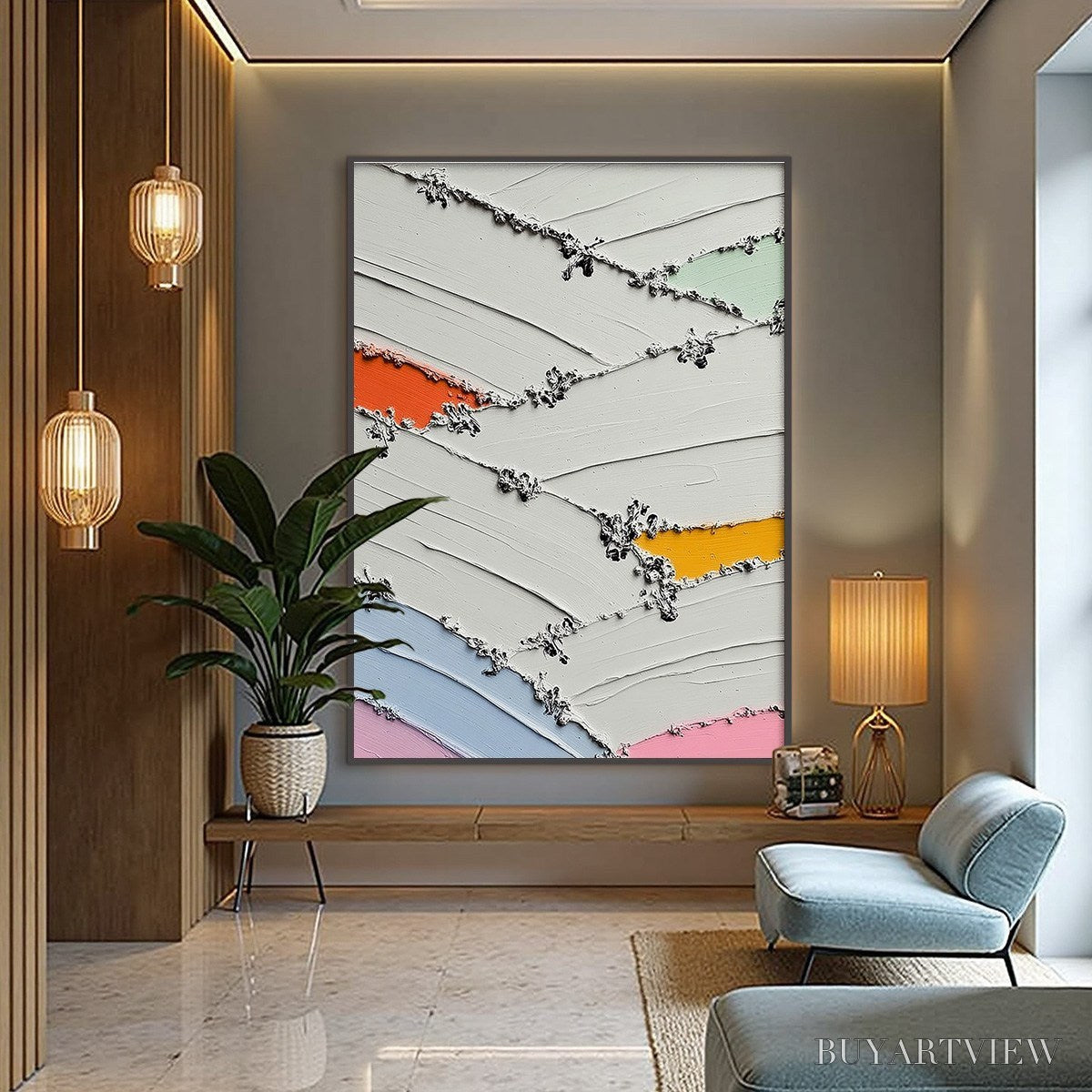 ARTOVITAS Moments of Color Abstract Oil Painting | Textured - image 4