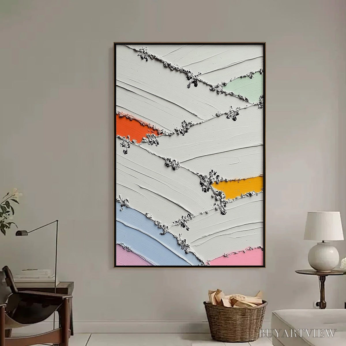 ARTOVITAS Moments of Color Abstract Oil Painting | Textured - image 6