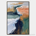 ARTOVITAS Golden Estuary – Textured Abstract River Landscape Painting - image 1