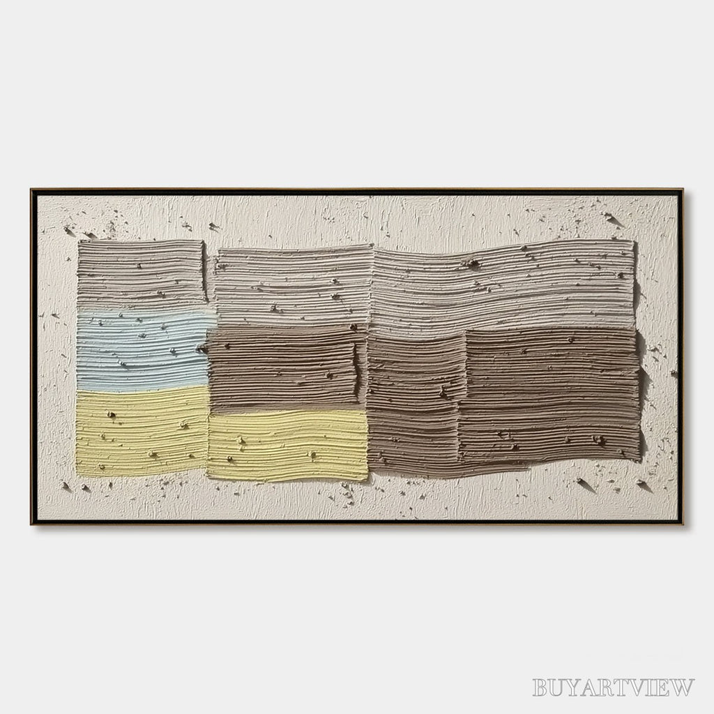 ARTOVITAS Strata – Textured Wabi Sabi Abstract Painting in Earthy Hues - image 1