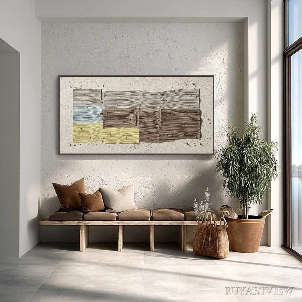 ARTOVITAS Strata – Textured Wabi Sabi Abstract Painting in Earthy Hues - image 2