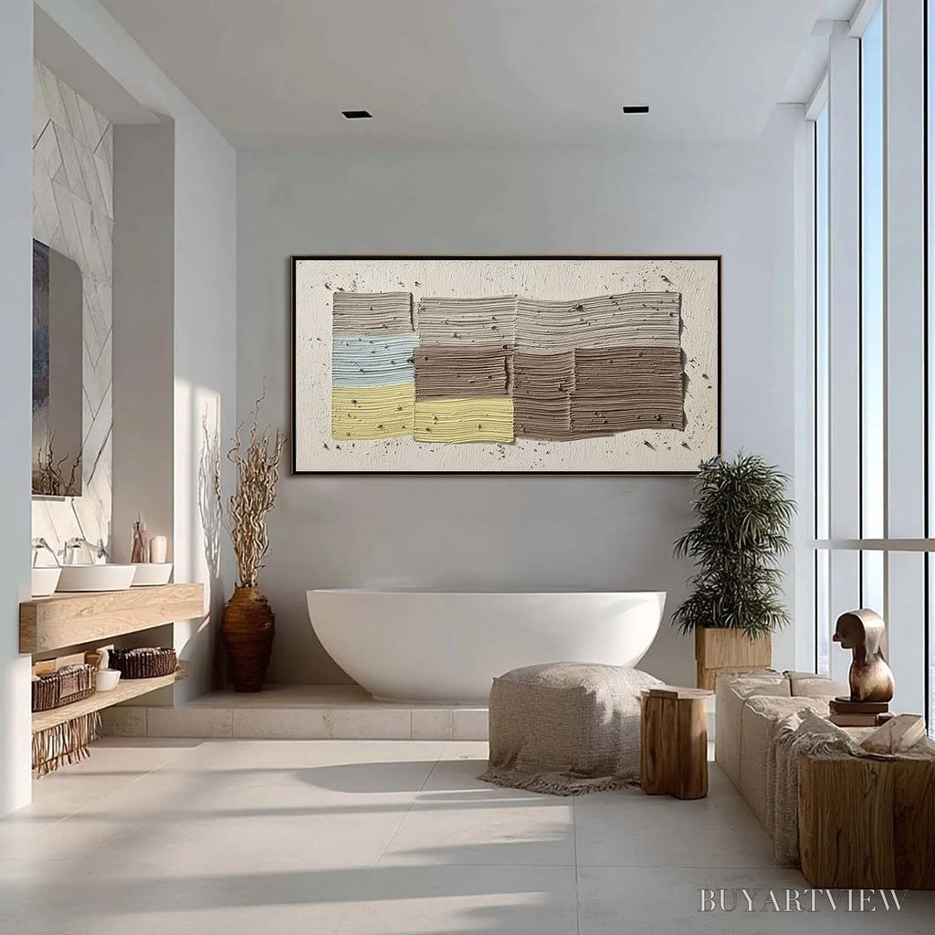 ARTOVITAS Strata – Textured Wabi Sabi Abstract Painting in Earthy Hues - image 4