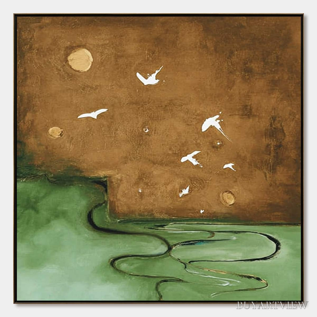 ARTOVITAS Sojourn – Earthy Wabi Sabi Abstract Landscape Painting - image 1