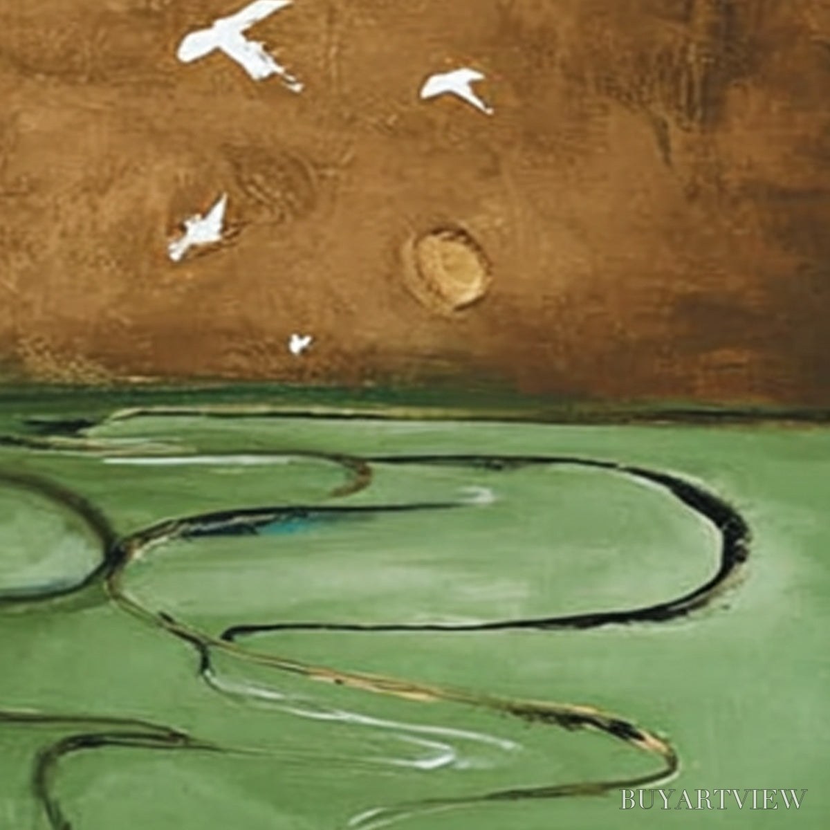 ARTOVITAS Sojourn – Earthy Wabi Sabi Abstract Landscape Painting - image 3
